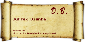 Duffek Bianka névjegykártya