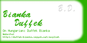 bianka duffek business card
